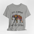 Just A Woman Who Love Elephants And Has Tattoos T-Shirt | Elephant Fan Gift