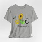 Sunflower Paw Print 'I Love Dog Mom Life' T-Shirt | Dog Mom Gift