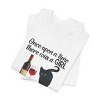 Once Upon A Time Cat & Wine T-Shirt | Cat Lover Gift for Her