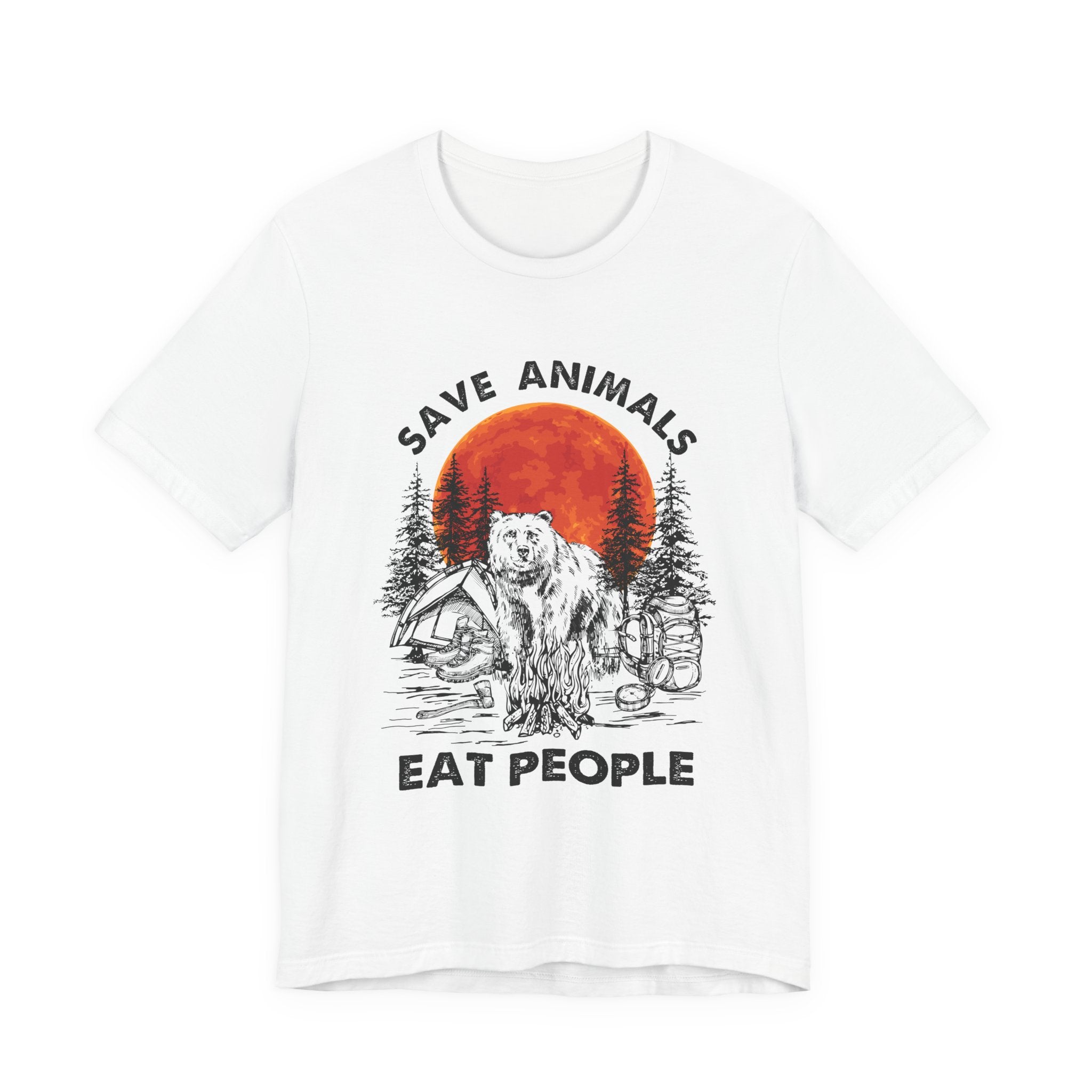 Save Animals Eat People T-Shirt | Funny Bear Camper Gift