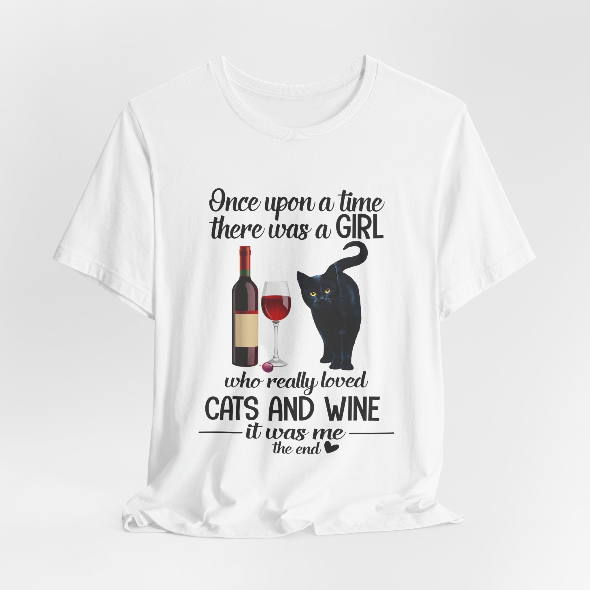 Once Upon A Time Cat & Wine T-Shirt | Cat Lover Gift for Her