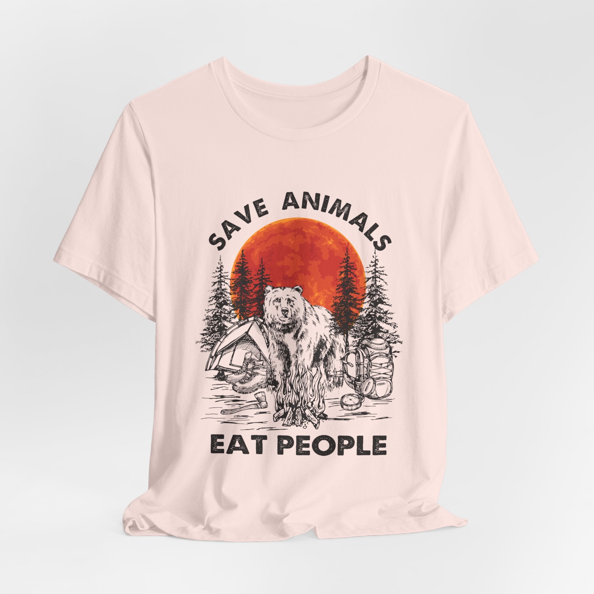 Save Animals Eat People T-Shirt | Funny Bear Camper Gift