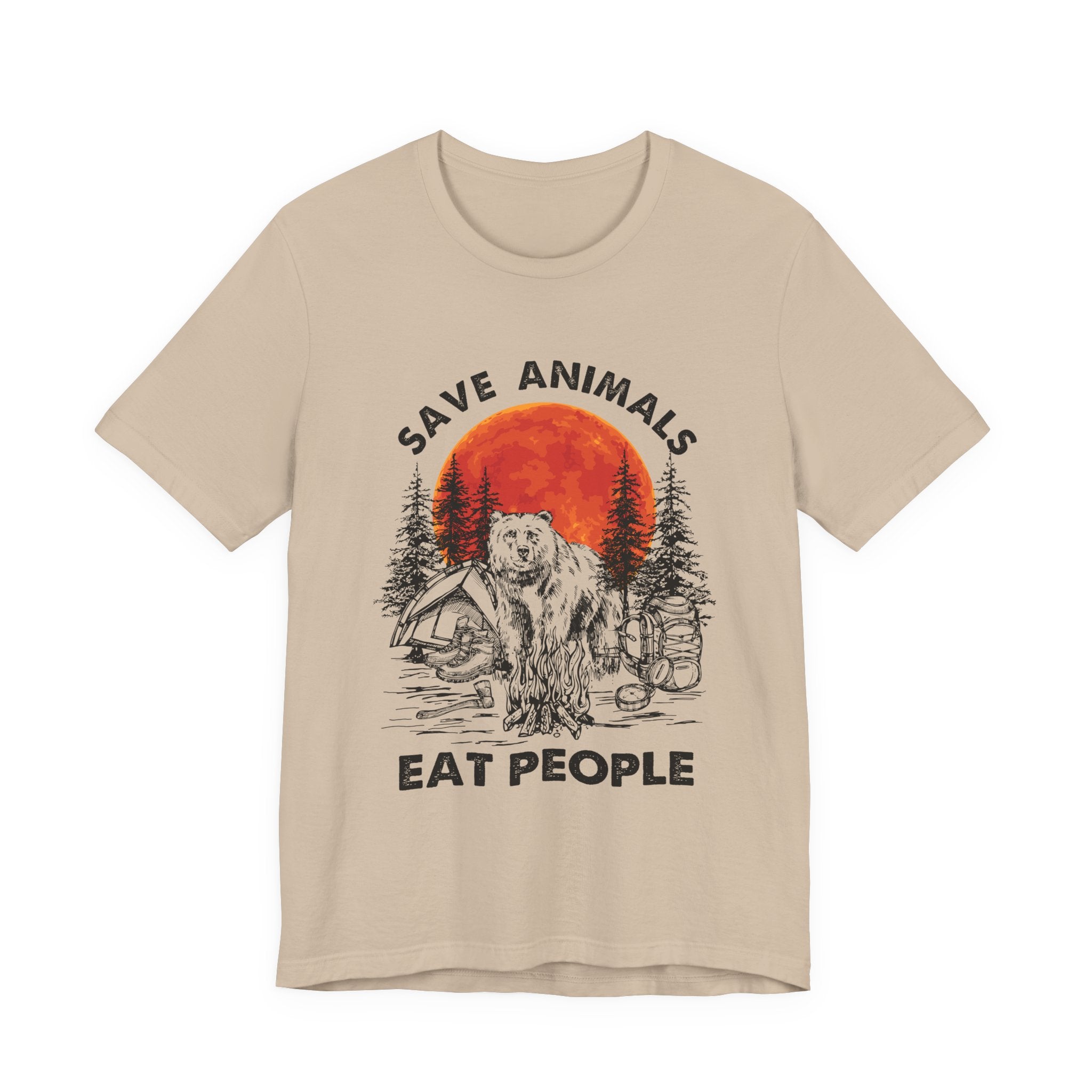 Save Animals Eat People T-Shirt | Funny Bear Camper Gift