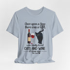 Once Upon A Time Cat & Wine T-Shirt | Cat Lover Gift for Her