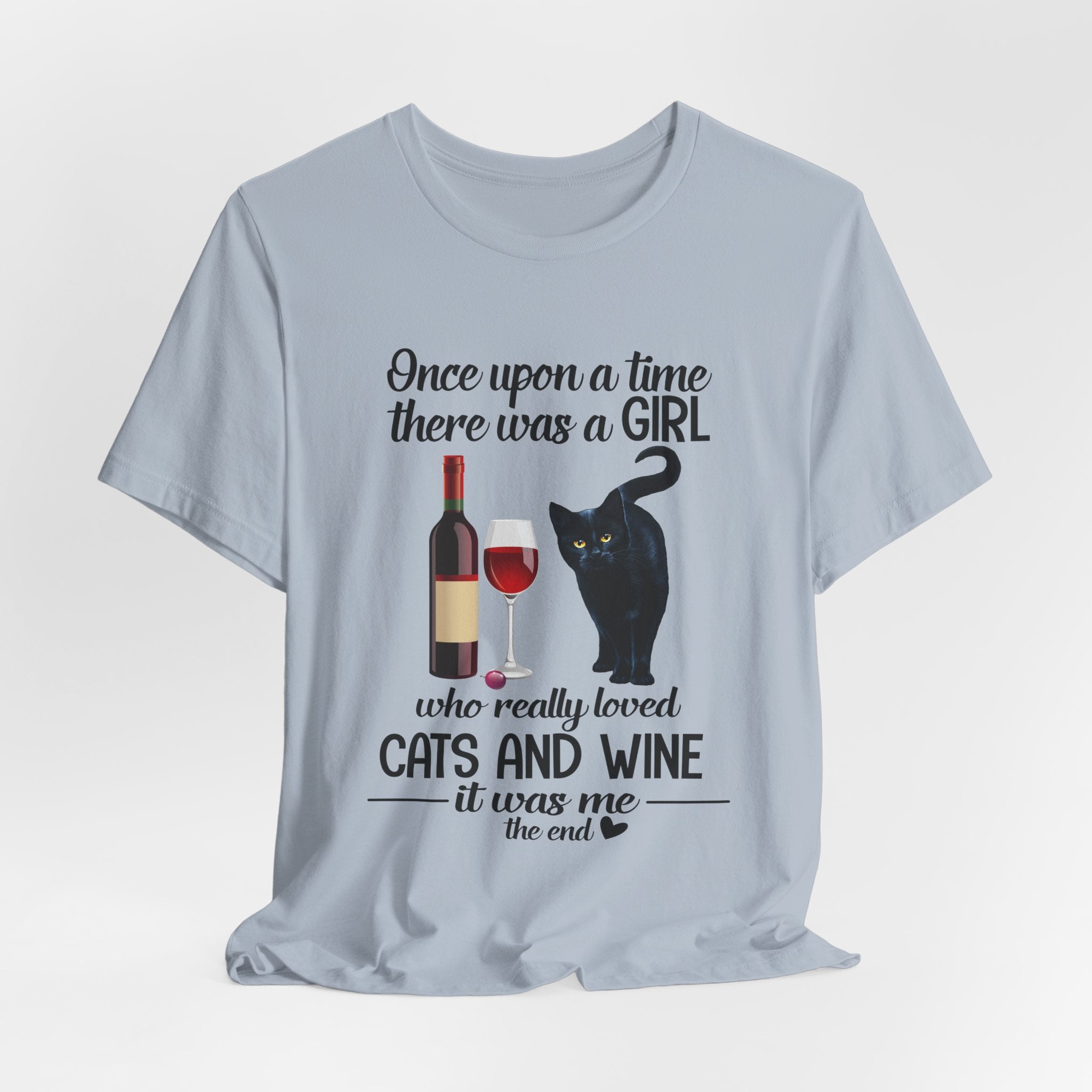 Once Upon A Time Cat & Wine T-Shirt | Cat Lover Gift for Her