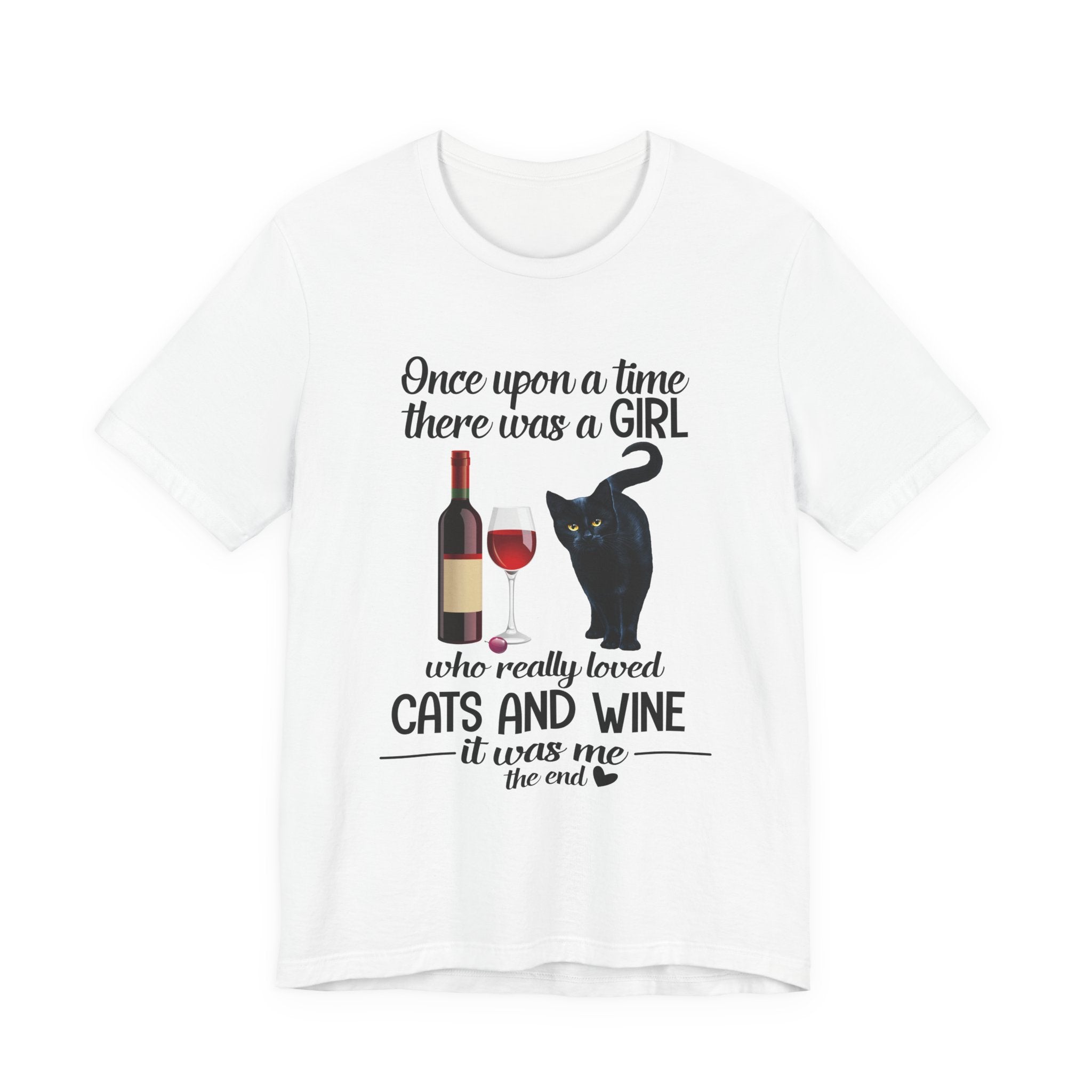 Once Upon A Time Cat & Wine T-Shirt | Cat Lover Gift for Her