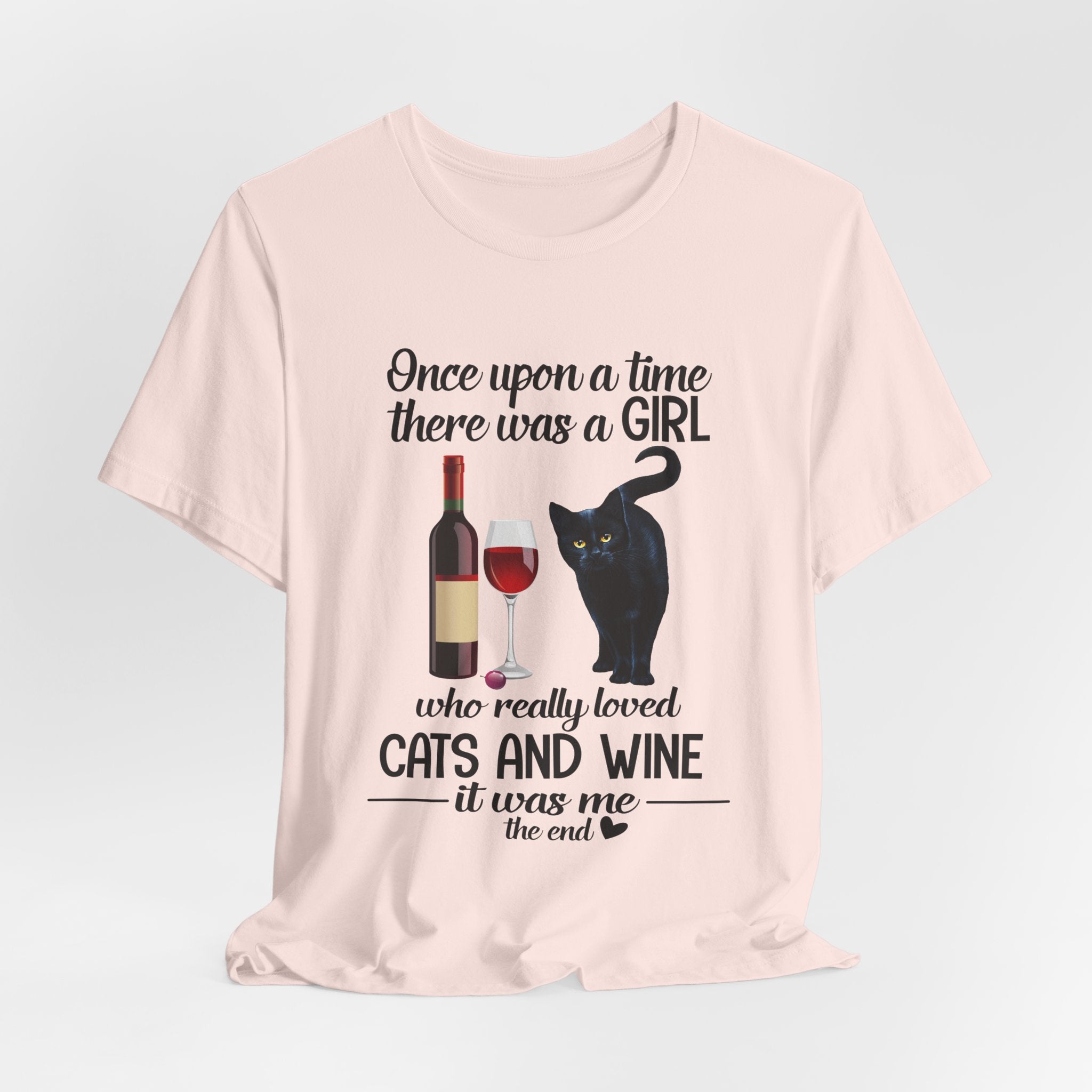 Once Upon A Time Cat & Wine T-Shirt | Cat Lover Gift for Her