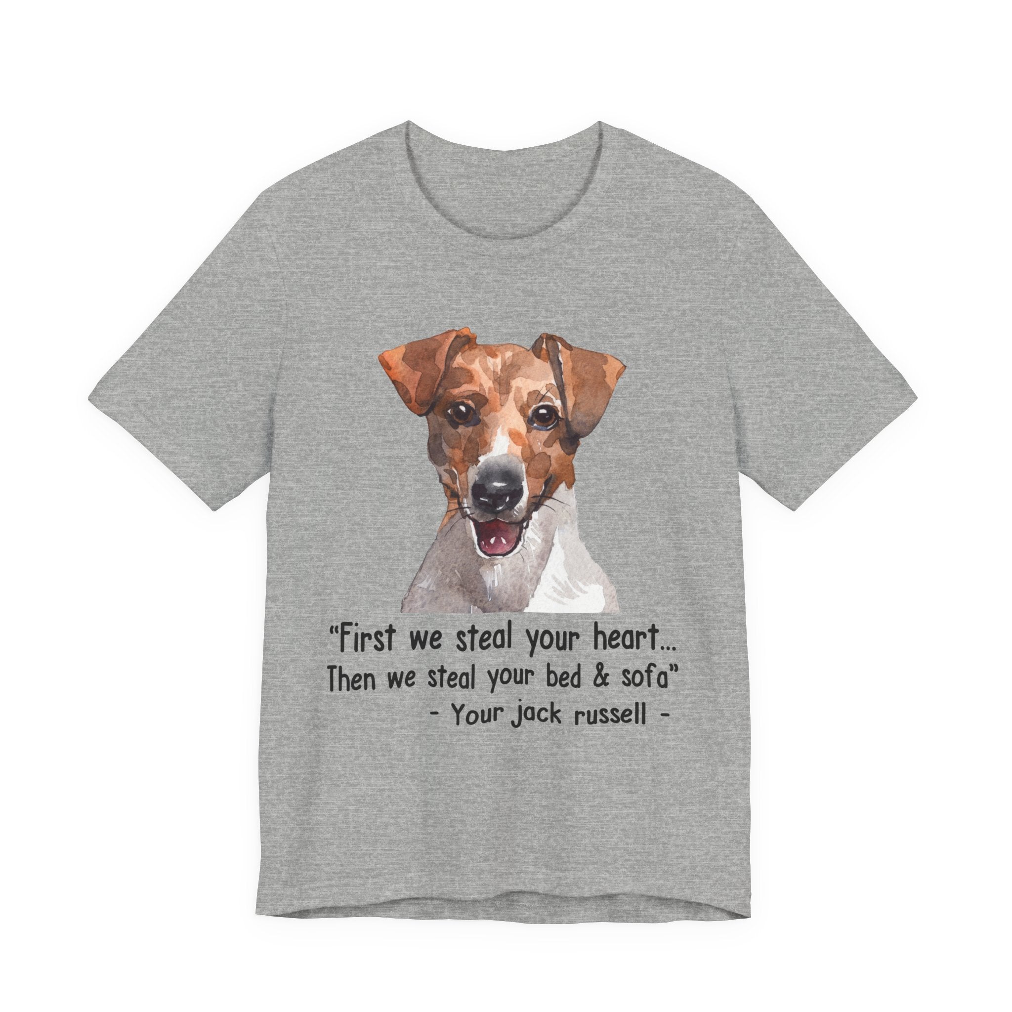 Jack Russell Steals Heart Bed Sofa T-Shirt | Dog Lover Gift