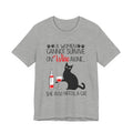 A Woman Cannot Survive on Wine Alone T-Shirt | Cat Lover Gift