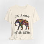 Just A Woman Who Love Elephants And Has Tattoos T-Shirt | Elephant Fan Gift