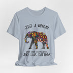 Just A Woman Who Love Elephants And Has Tattoos T-Shirt | Elephant Fan Gift