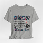 Dogs Leave Paw Prints on Our Hearts T-Shirt | Dog Lover Gift