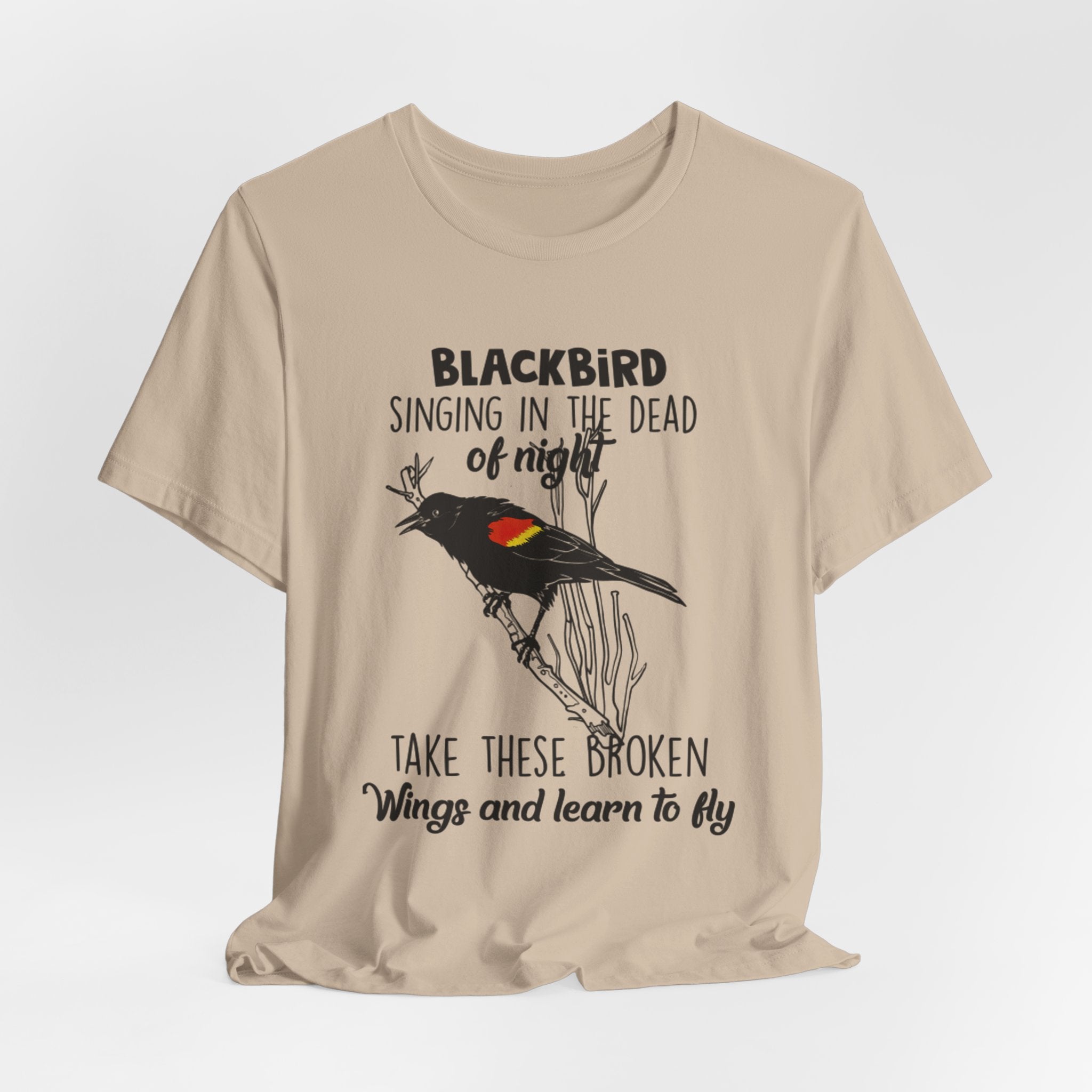 Blackbird Learn to Fly T-Shirt | Free Spirit Hippie Gift