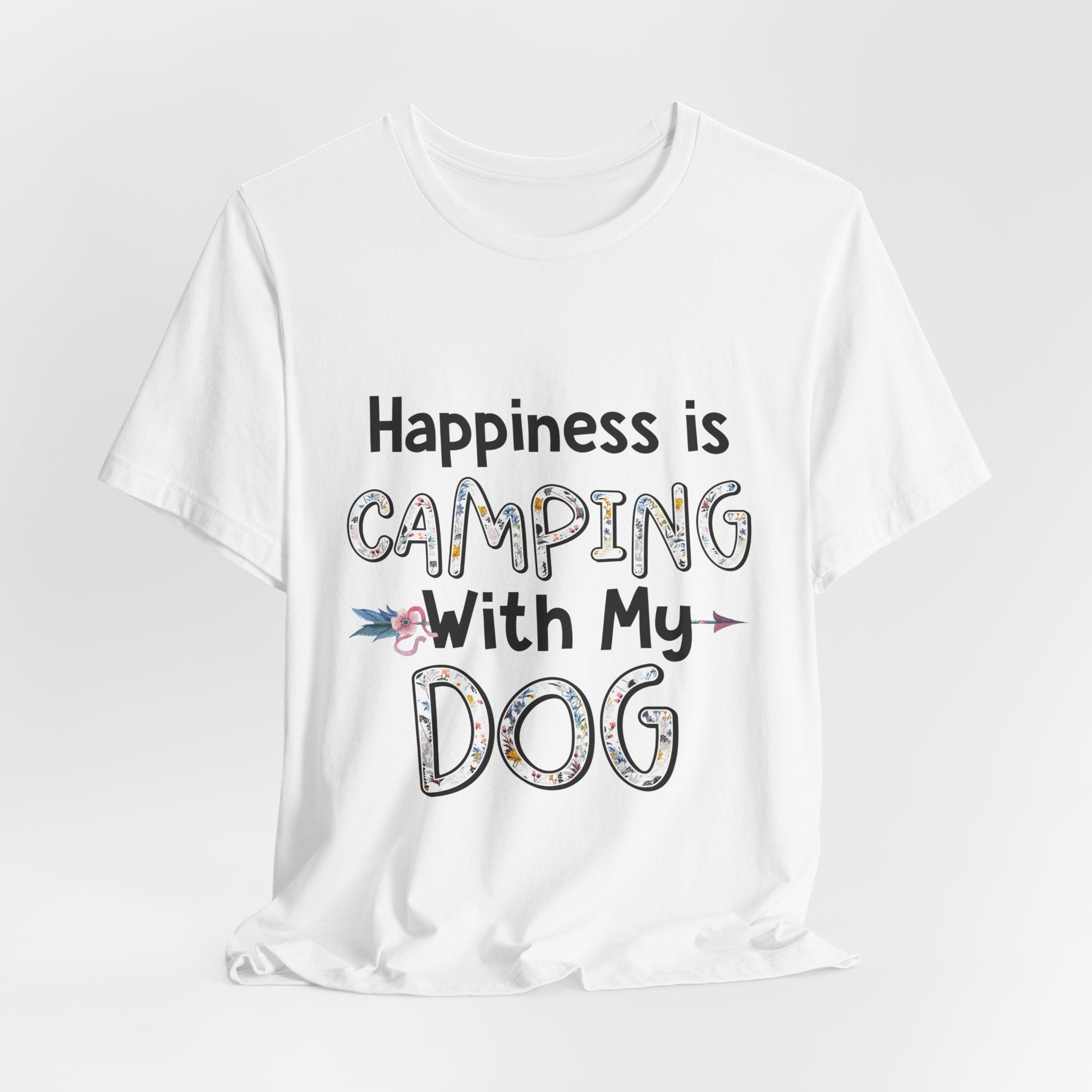 Happiness is Camping With My Dog T-Shirt | Dog Lover Gift