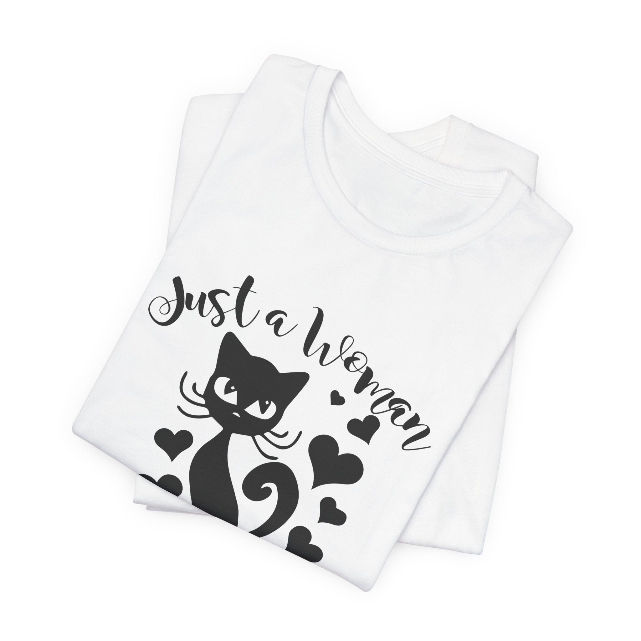 Just a Woman Who Loves Cats & Books T-Shirt | Cat Lover Gift