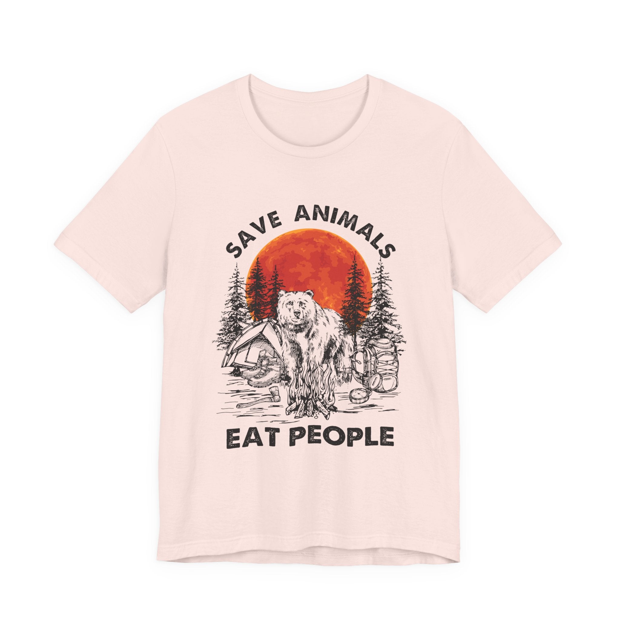 Save Animals Eat People T-Shirt | Funny Bear Camper Gift
