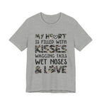 My Heart Filled With Kisses Wagging Tails T-Shirt | Dog Lover Gift