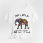 Just A Woman Who Love Elephants And Has Tattoos T-Shirt | Elephant Fan Gift