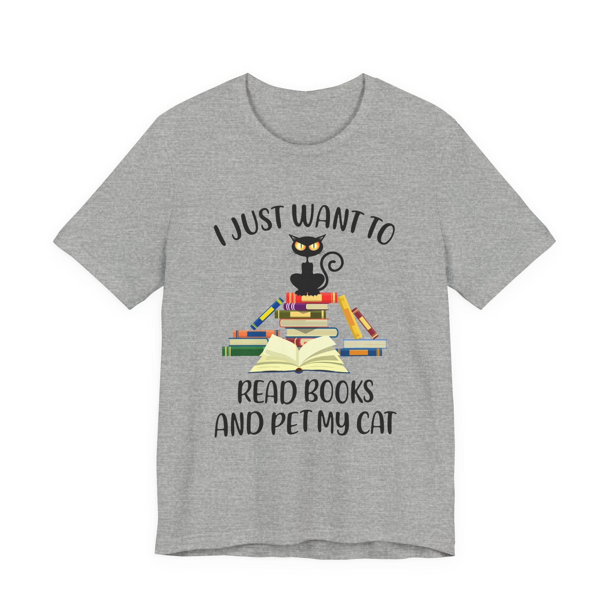 I Just Want To Read Books T-Shirt | Cat Lover Gift