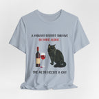 Wine & Cat Lover T-Shirt | Funny Cat Mom Gift