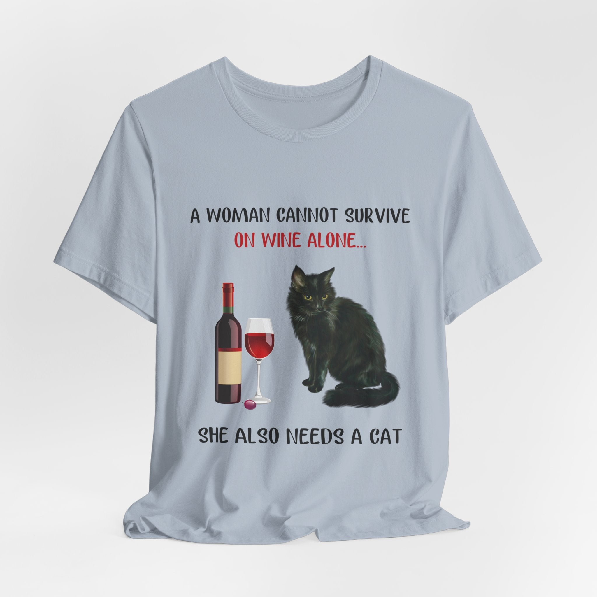 Wine & Cat Lover T-Shirt | Funny Cat Mom Gift