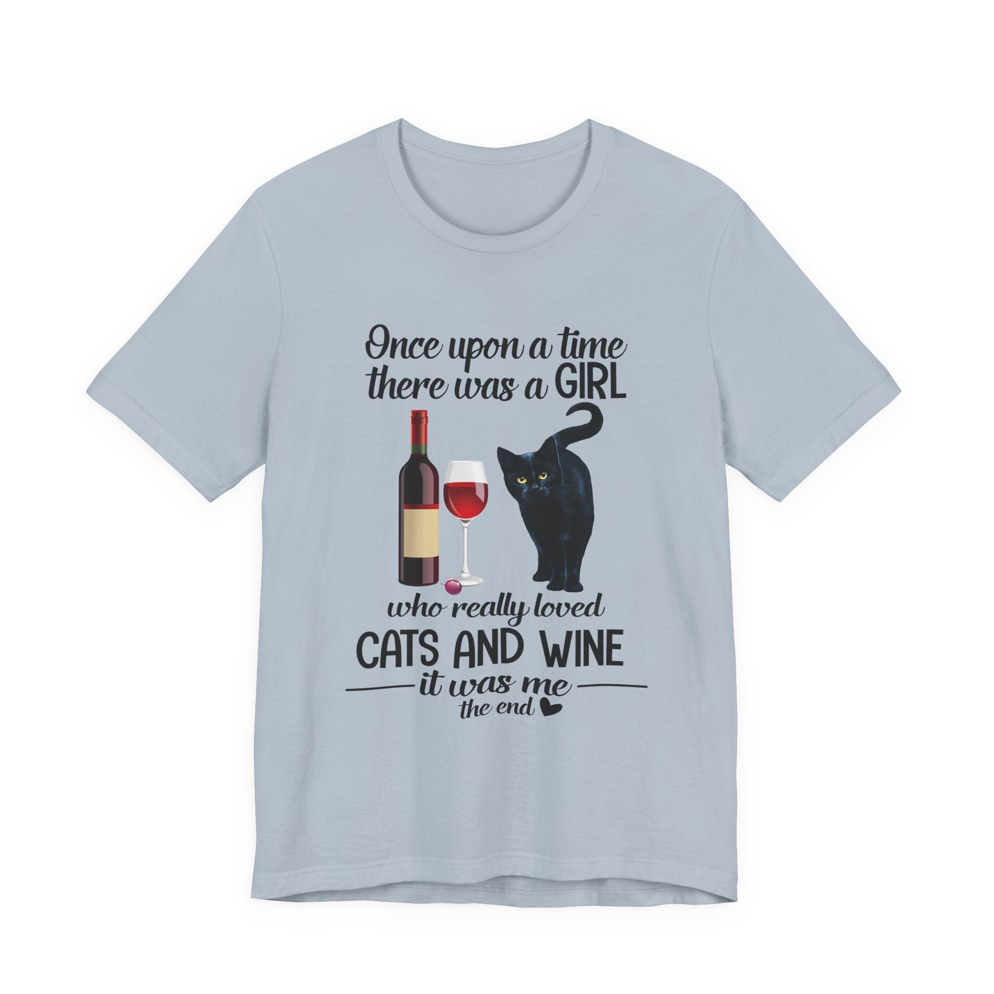 Once Upon A Time Cat & Wine T-Shirt | Cat Lover Gift for Her