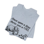 Once Upon A Time Girl Loved Elephants & Dogs T-Shirt | Dog Lover Gift