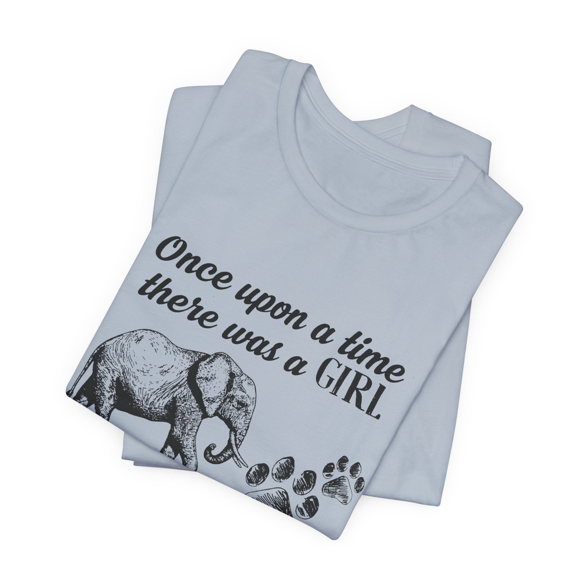 Once Upon A Time Girl Loved Elephants & Dogs T-Shirt | Dog Lover Gift