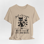 Just a Woman Who Loves Cats & Books T-Shirt | Cat Lover Gift
