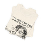 Cats and Tattoos Make Me Happy T-Shirt | Edgy Cat Lover Gift