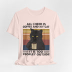 Coffee & My Cat T-Shirt | Introvert Cat Lover Gift
