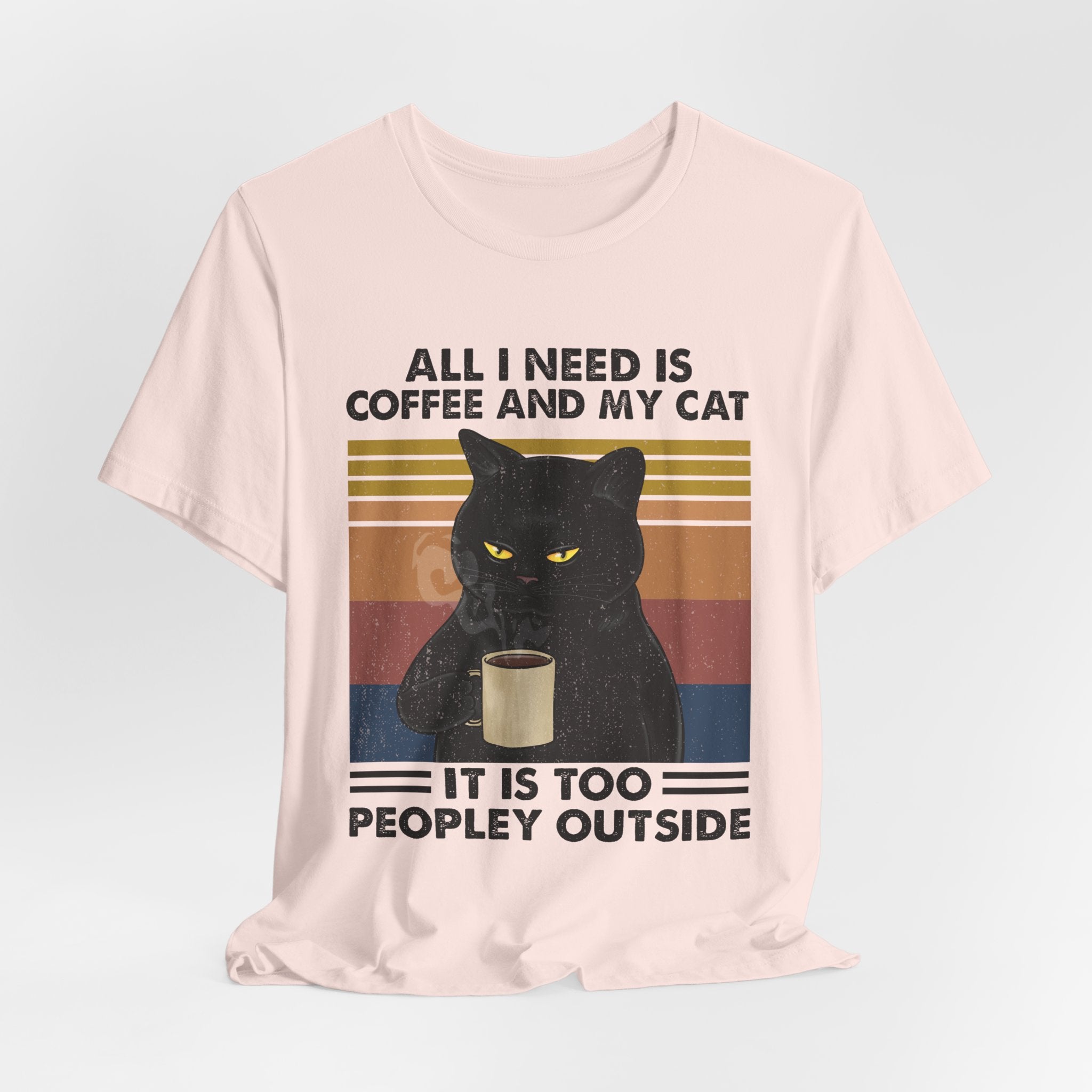 Coffee & My Cat T-Shirt | Introvert Cat Lover Gift