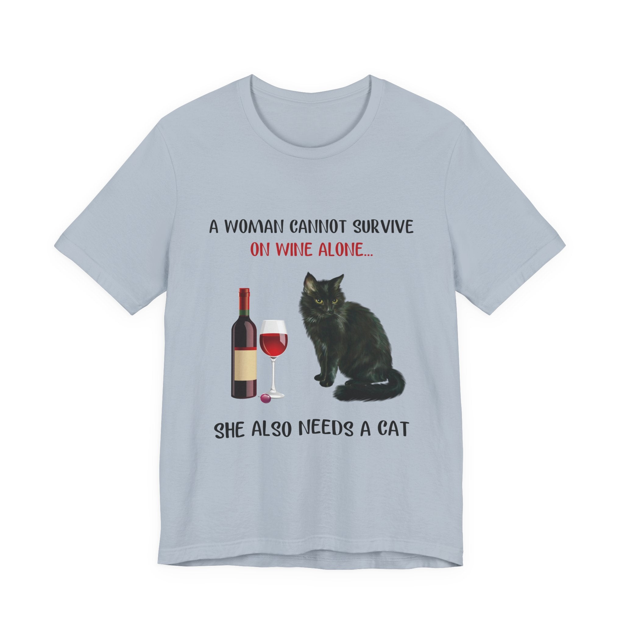 Wine & Cat Lover T-Shirt | Funny Cat Mom Gift