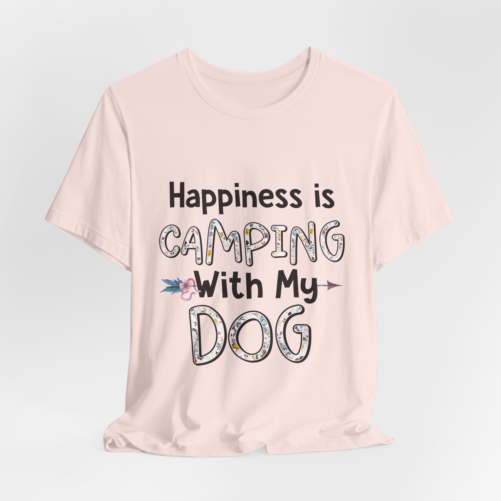 Happiness is Camping With My Dog T-Shirt | Dog Lover Gift