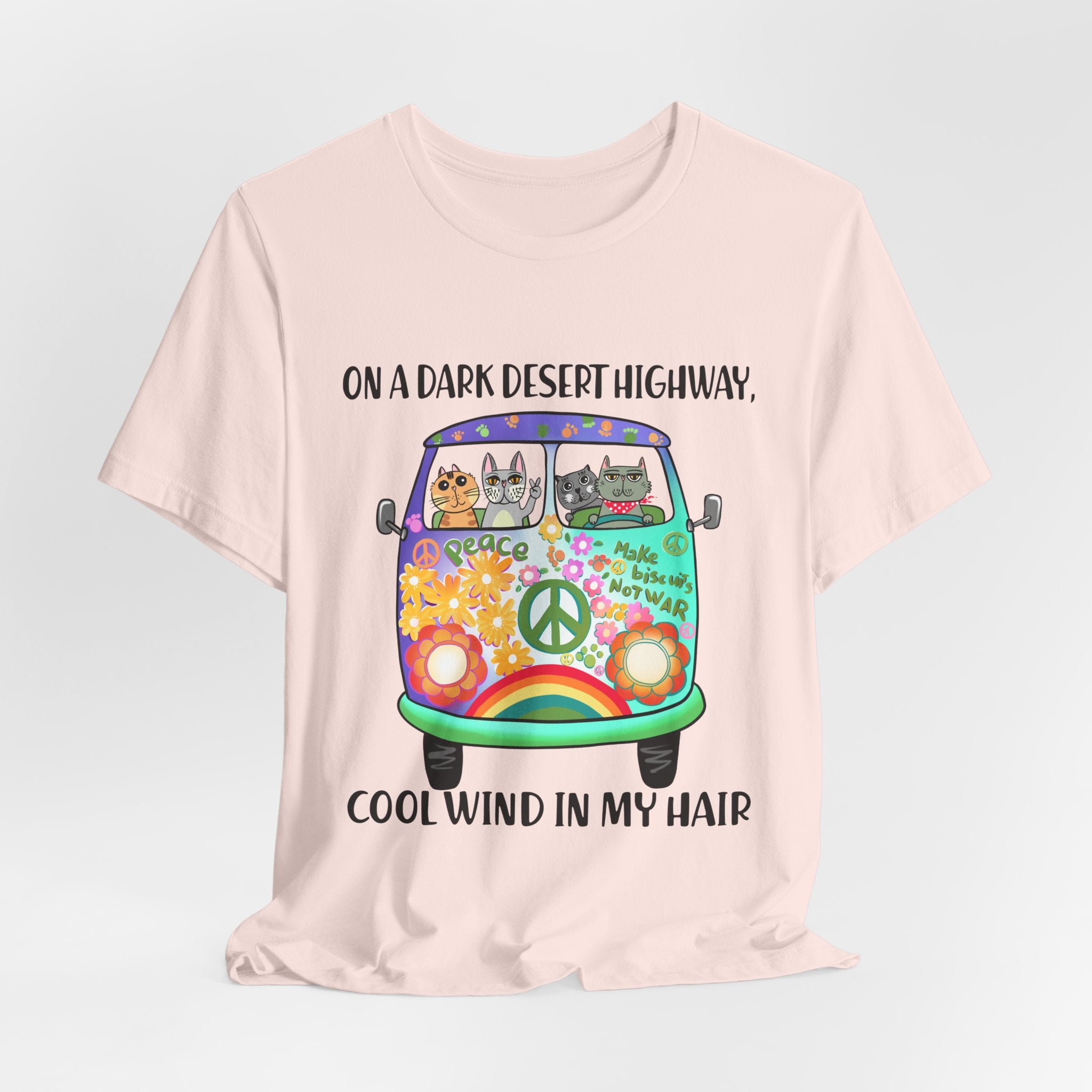 On A Dark Desert Highway Cats T-Shirt | Cat Lover Gift