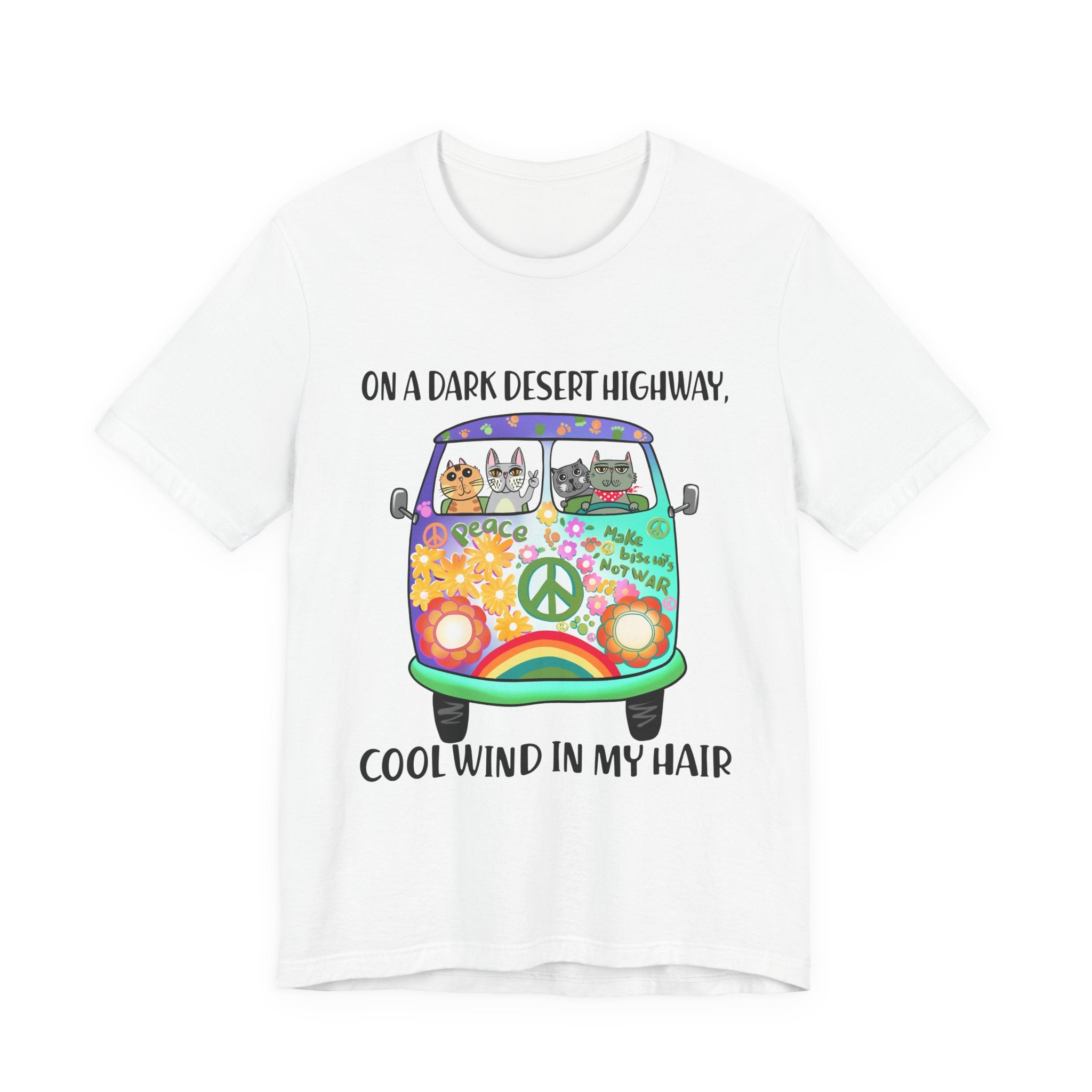 On A Dark Desert Highway Cats T-Shirt | Cat Lover Gift