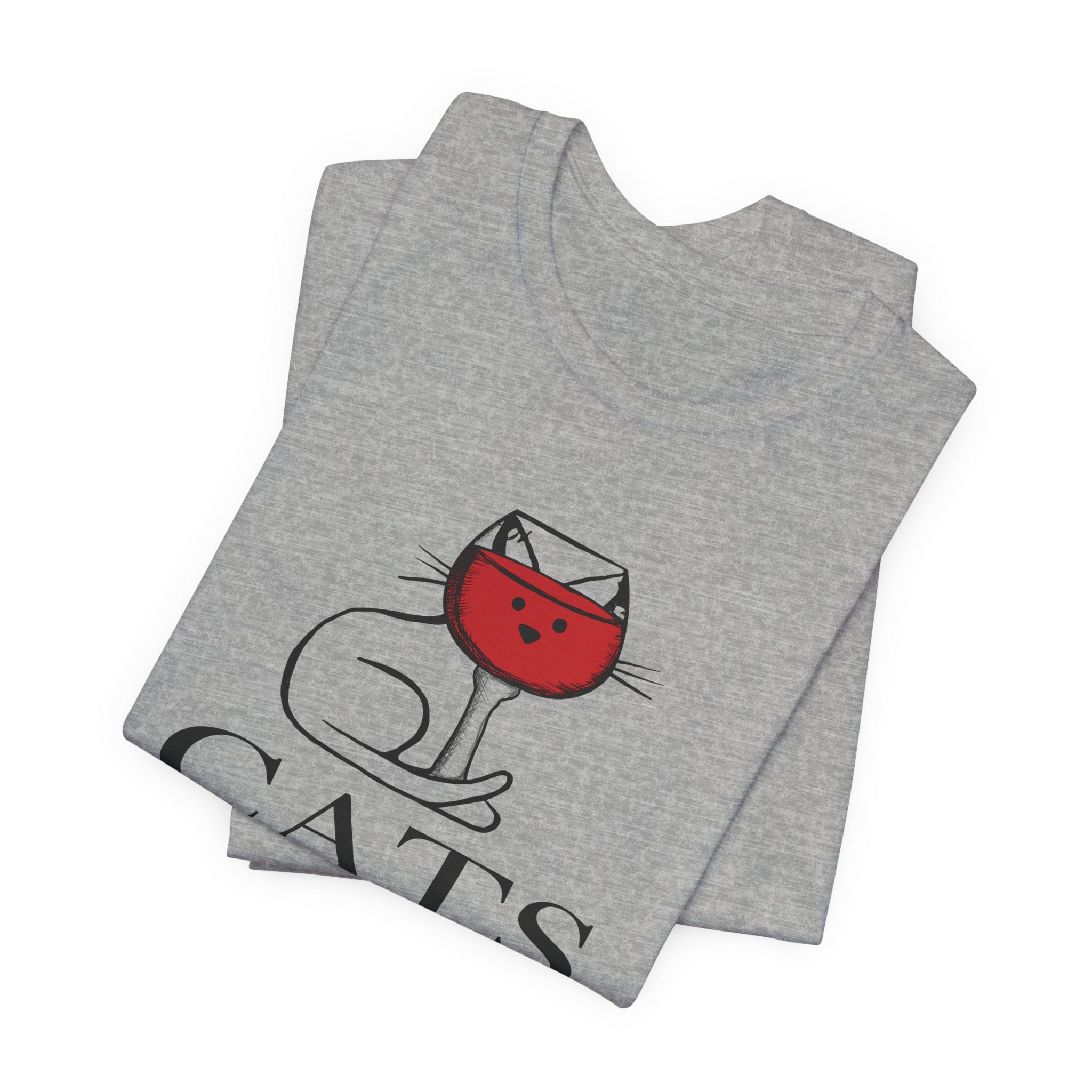 Cats And Wine Make Everything Fine T-Shirt | Cat Lover Gift