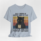 Coffee & My Cat T-Shirt | Introvert Cat Lover Gift