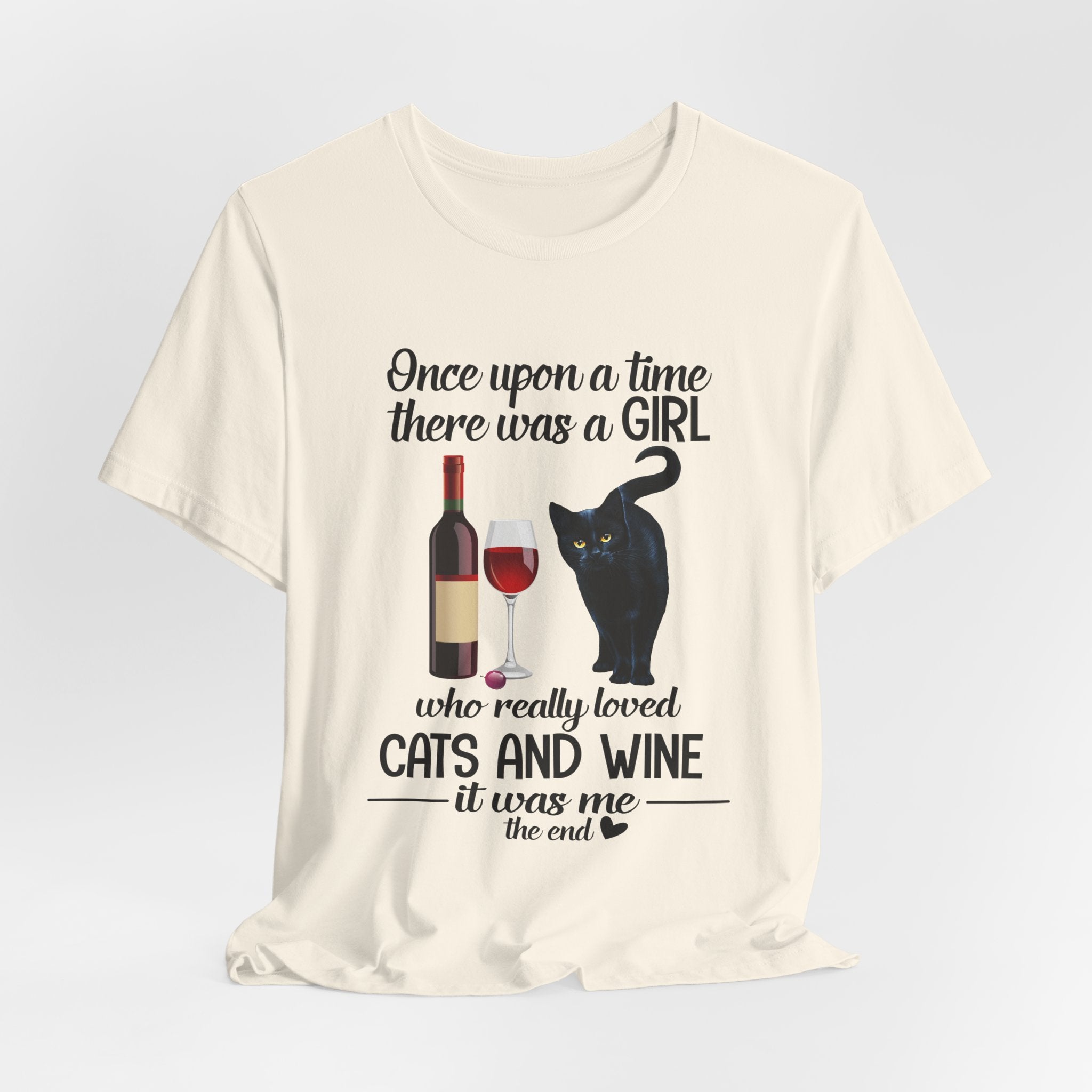 Once Upon A Time Cat & Wine T-Shirt | Cat Lover Gift for Her