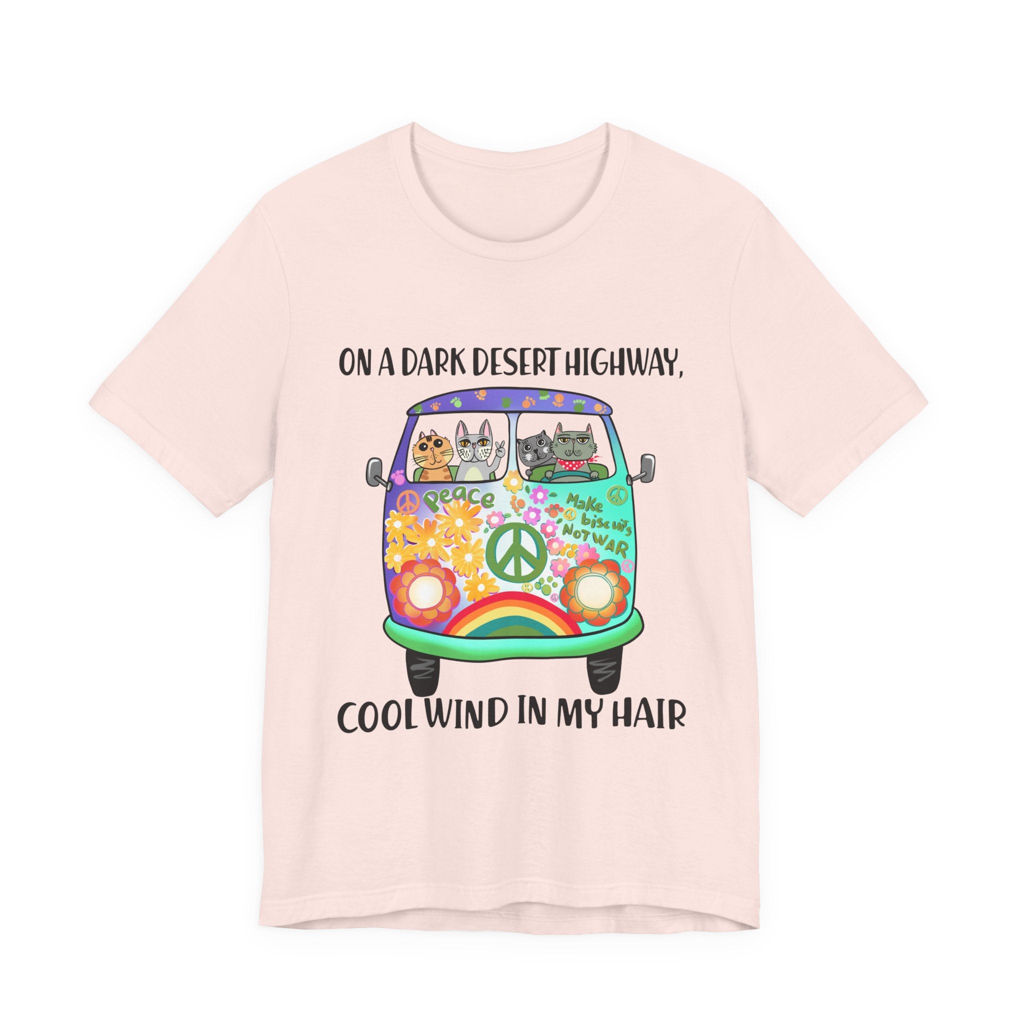 Dark Desert Highway Cats T-Shirt | Groovy Cat Lover Gift