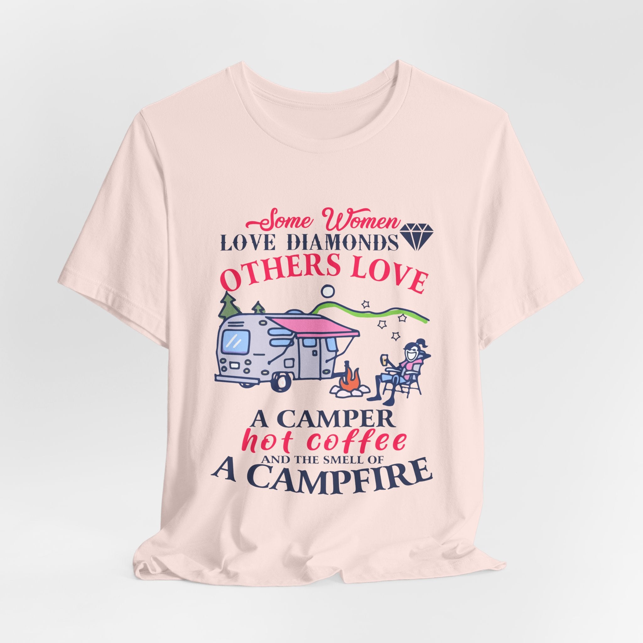 Camper Hot Coffee Campfire T-Shirt | Outdoor Woman Gift
