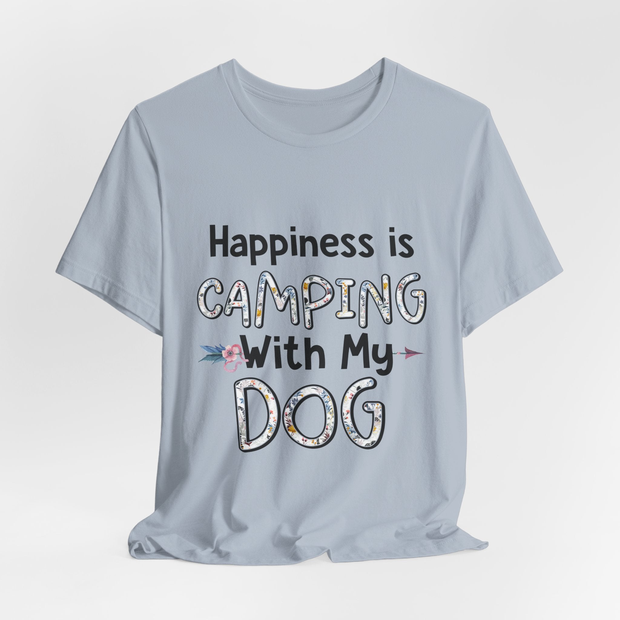 Happiness is Camping With My Dog T-Shirt | Dog Lover Gift
