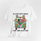 On a Dark Desert Highway T-Shirt | Hippie Cat Lover Gift