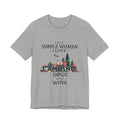 Simple Woman Loves Camping Dogs Wine T-Shirt | Woman Camper Gift