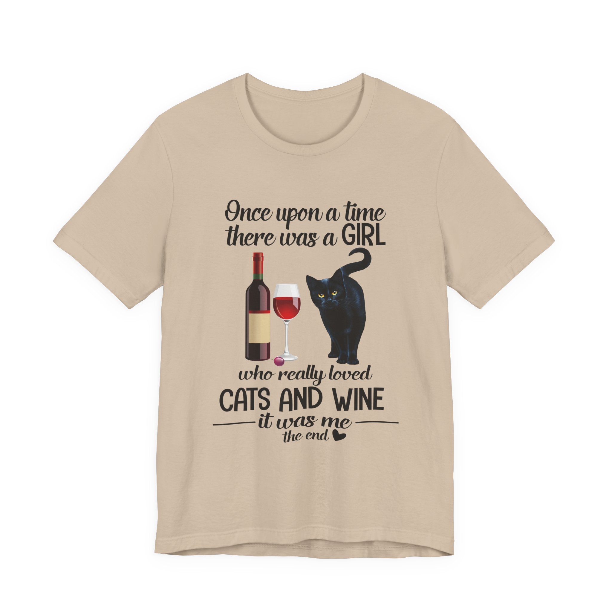 Once Upon A Time Cat & Wine T-Shirt | Cat Lover Gift for Her