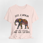 Just A Woman Who Love Elephants And Has Tattoos T-Shirt | Elephant Fan Gift