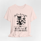 Just a Woman Who Loves Cats & Books T-Shirt | Cat Lover Gift