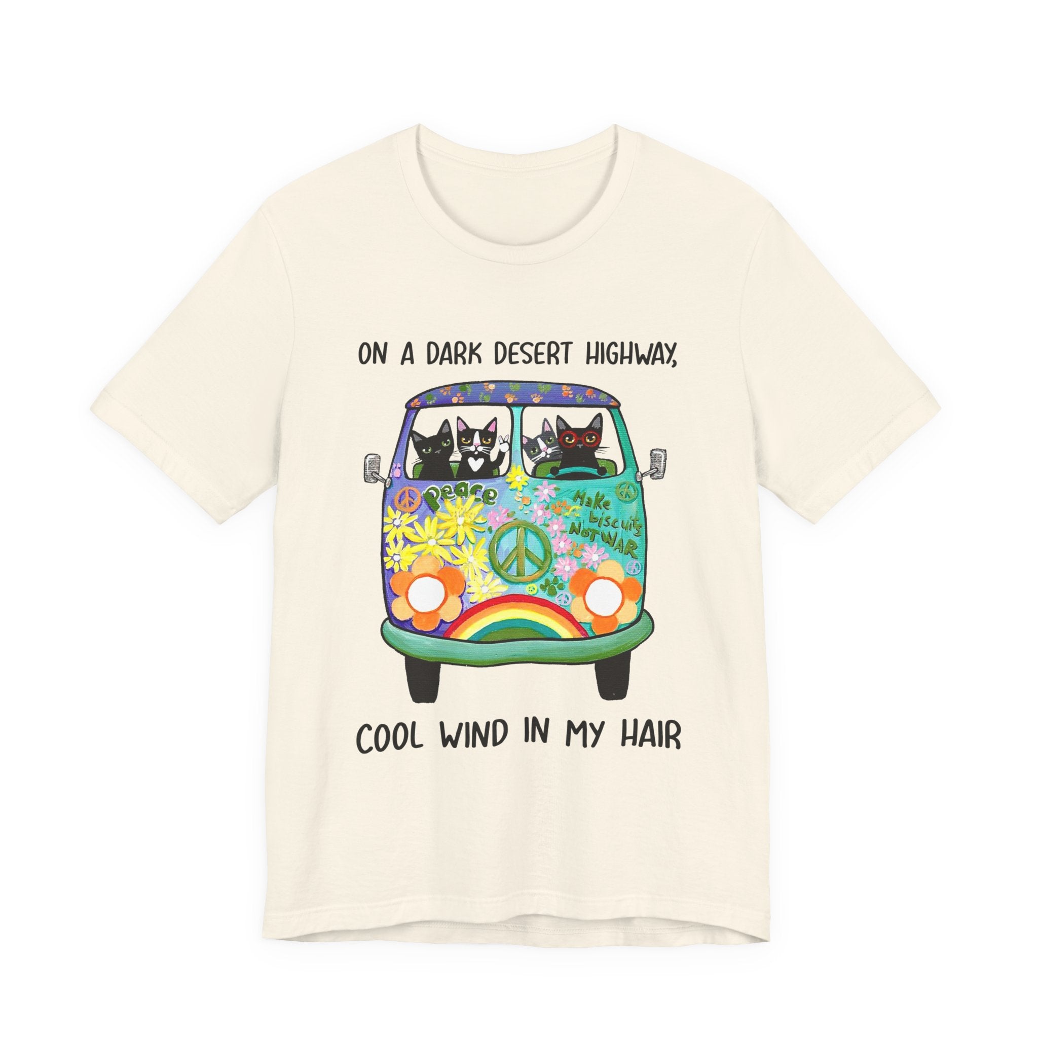 On a Dark Desert Highway Cats T-Shirt | Cat Lover Gift