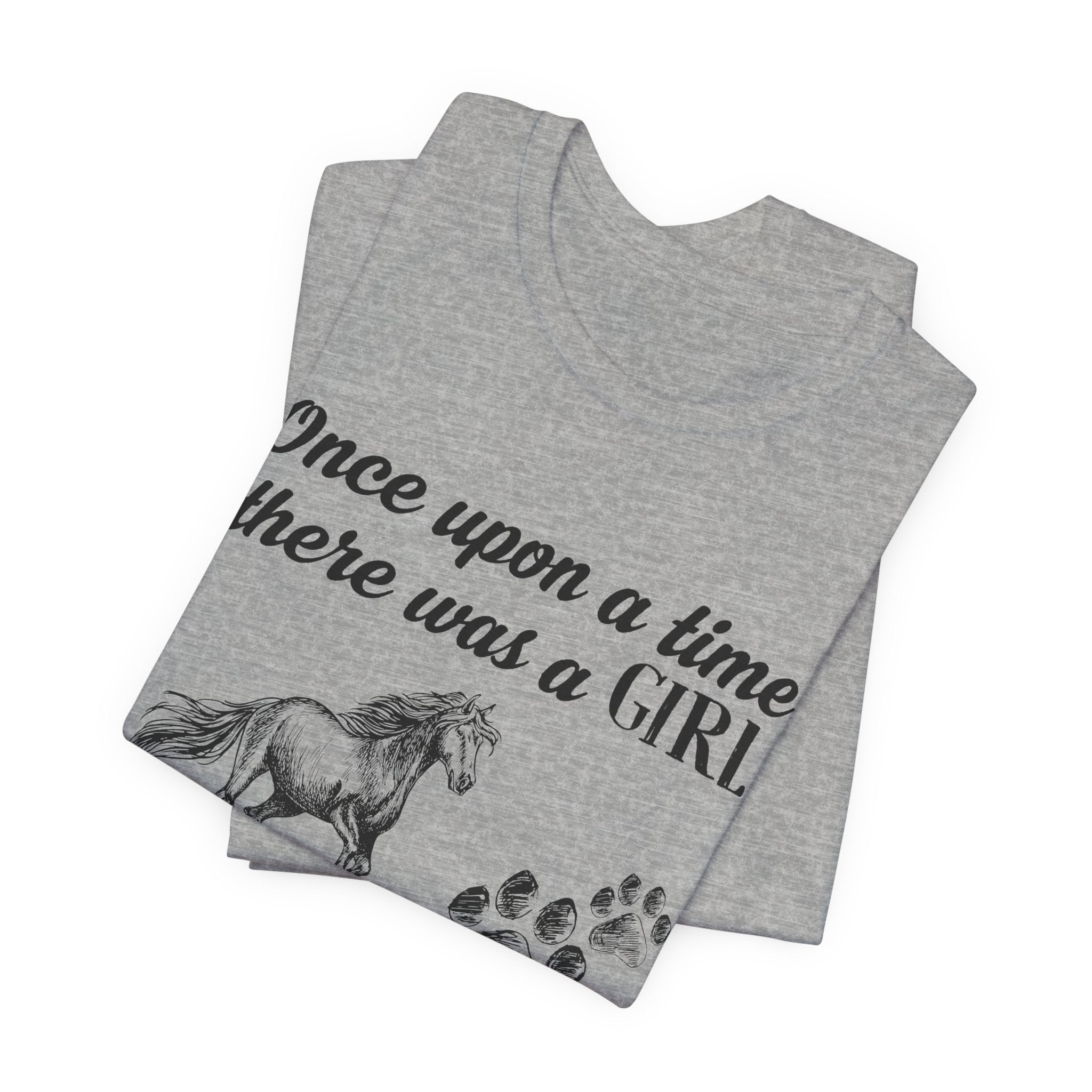Once Upon a Time Loved Horses & Dogs T-Shirt | Dog Lover Girl Gift