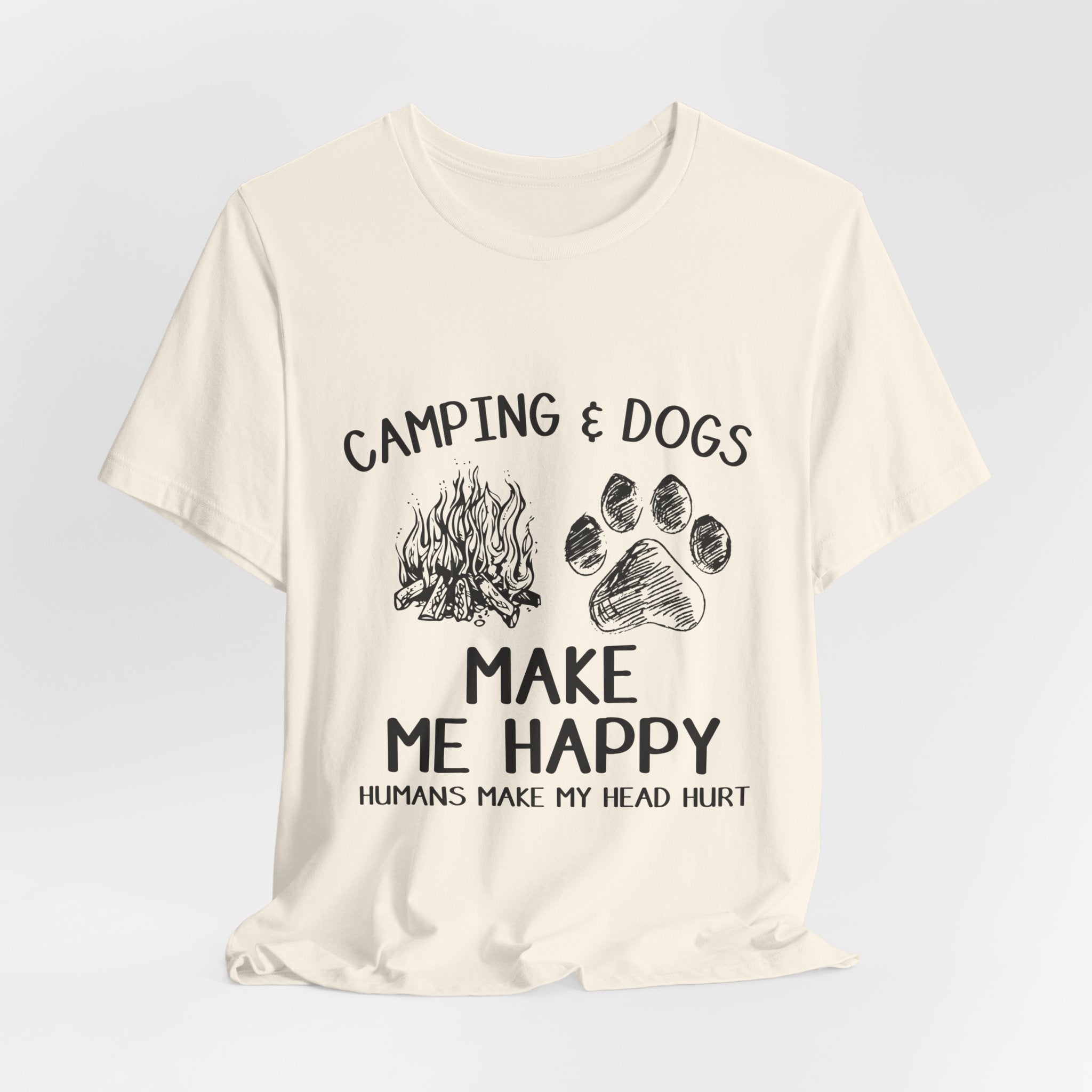 Camping & Dogs Make Me Happy T-Shirt | Dog Lover Gift